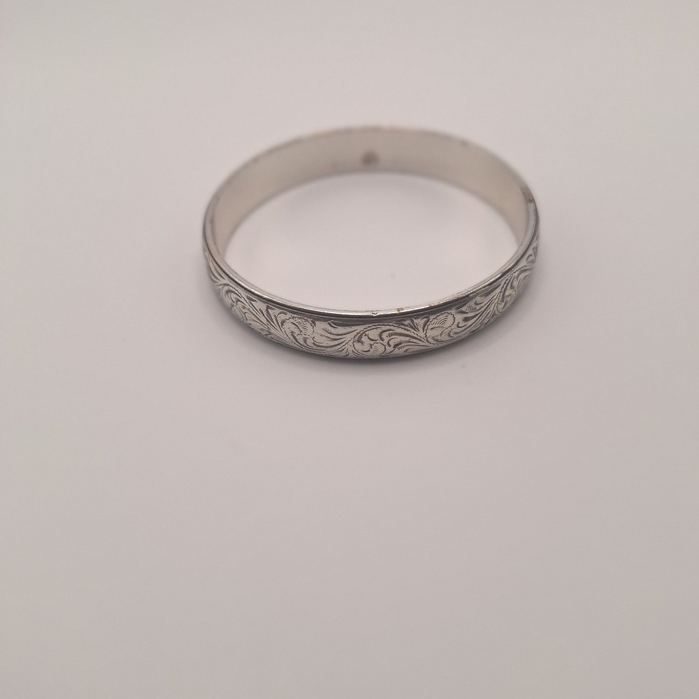 Brighton etched bangle silver tone